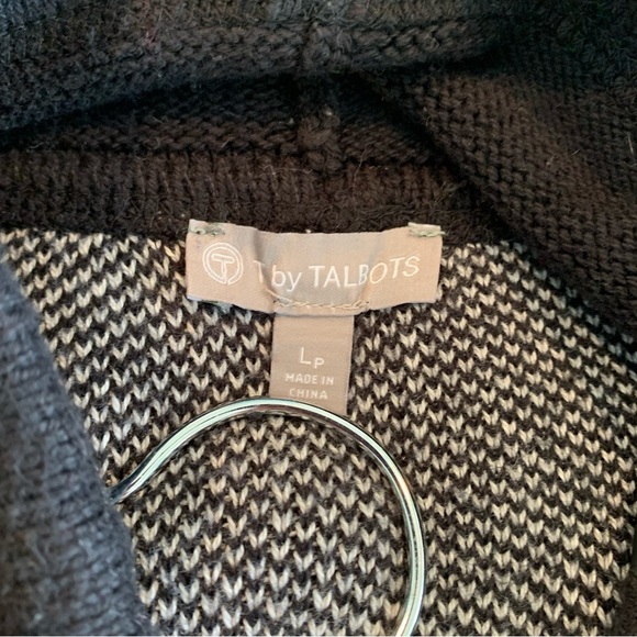 T by Talbots Colorblock Modal Blend Drawstring Collar Sweater Large Peti… - Picture 9 of 9